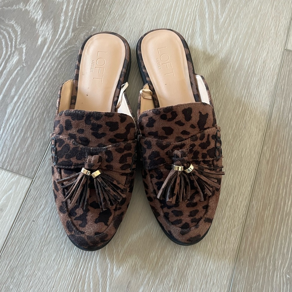 LOFT Leopard Print Mules